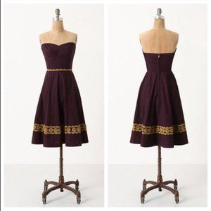 EUC Anthropologie Aubergine Sky Dress Sz 4